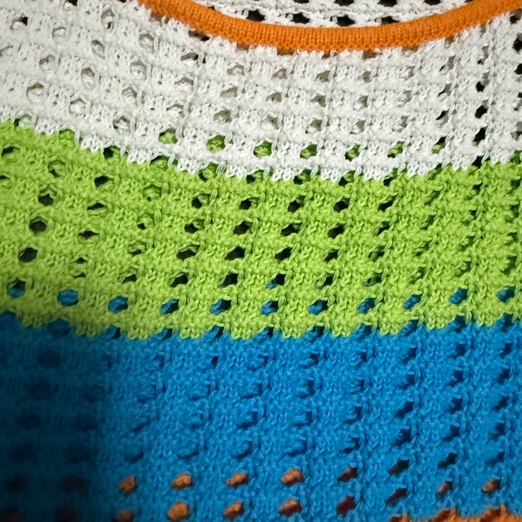 🌈 Y2K Colorblock Crochet Sweater Wild Fable M | Festival Knit Top - Picture 5 of 12